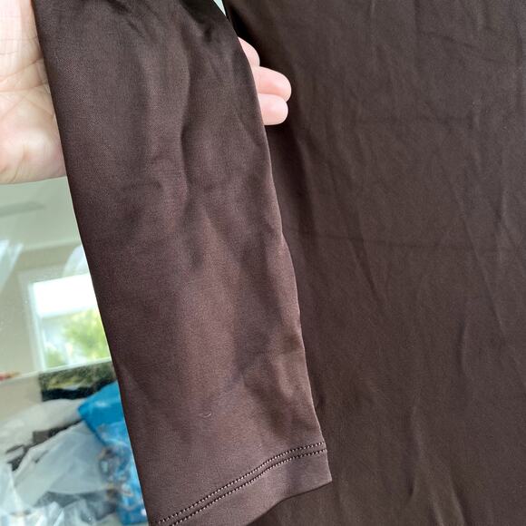 Et Ochs Reagan Racerback Long Sleeve Jersey Gown 4 Brown Dress - Picture 6 of 12